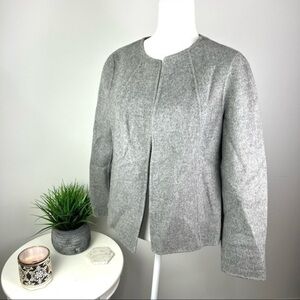 Talbots womens wool blend grey double faced open jacket size large